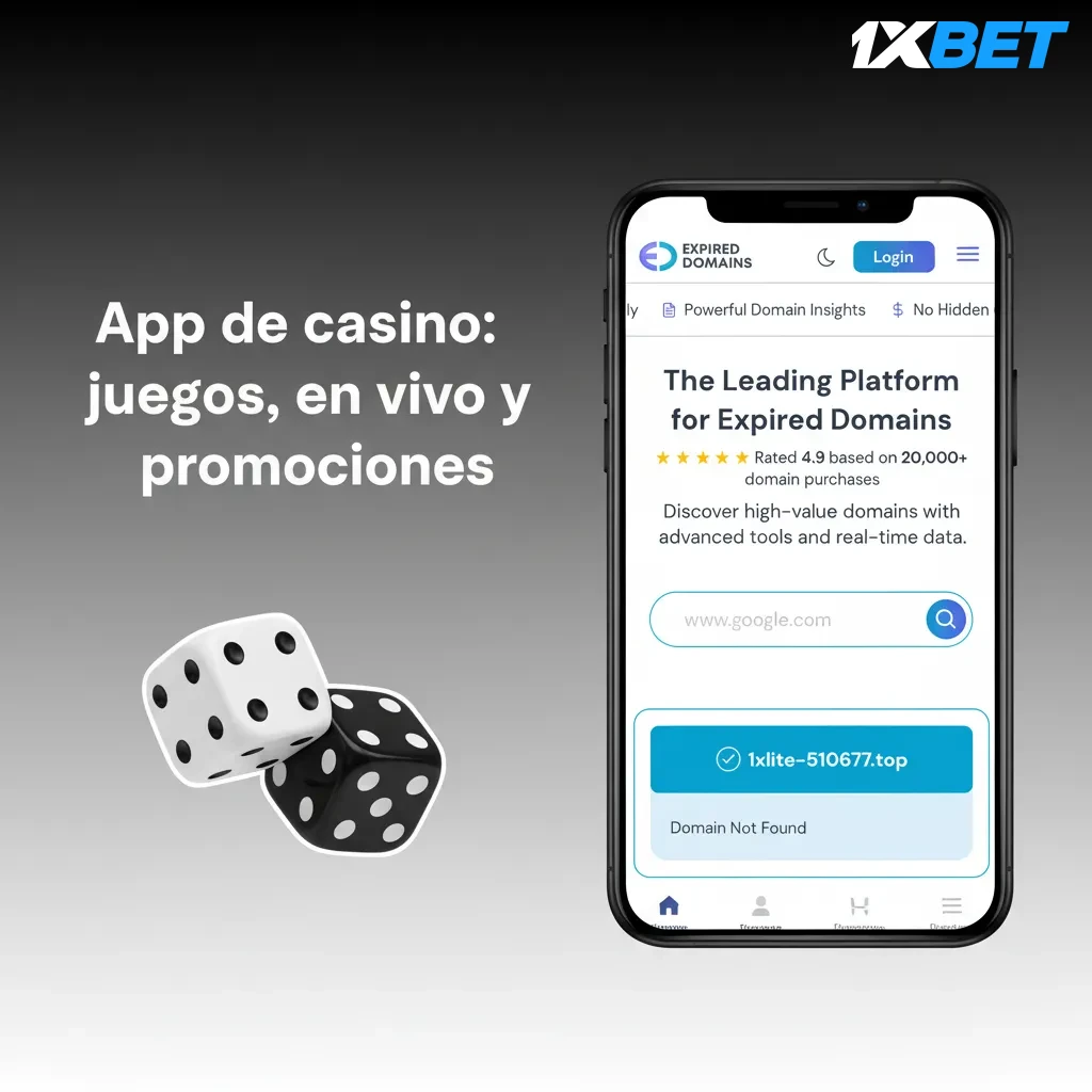 App de casino: pantalla de inicio con juegos y en vivo; ruleta, blackjack, baccarat, slots y promos con crupieres Evolution.