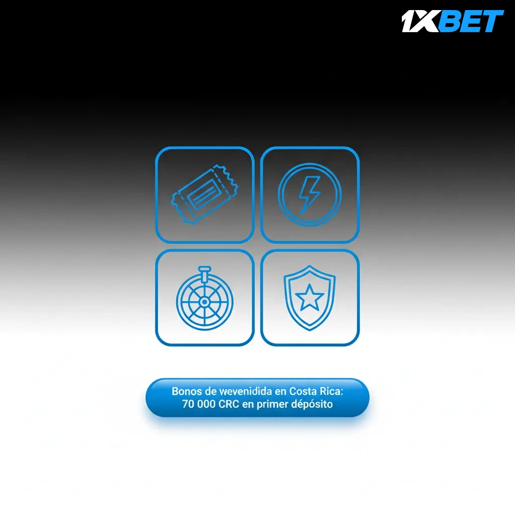 Bono de bienvenida 1xBet en Costa Rica: hasta 70 000 CRC en primer depósito para casino y apuestas deportivas.