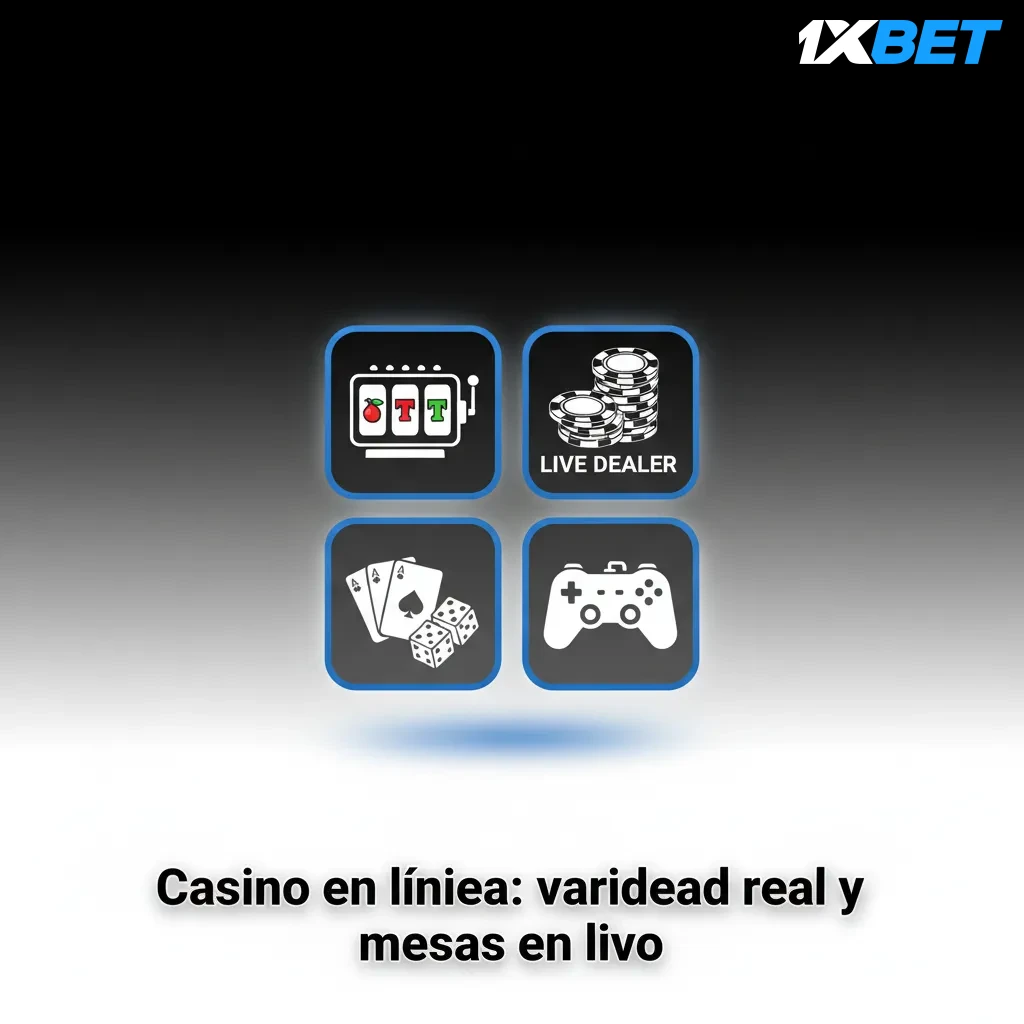 Casino en línea de 1xbet con crupieres en vivo y gran variedad: slots, ruleta, blackjack, baccarat, póker y jackpots.