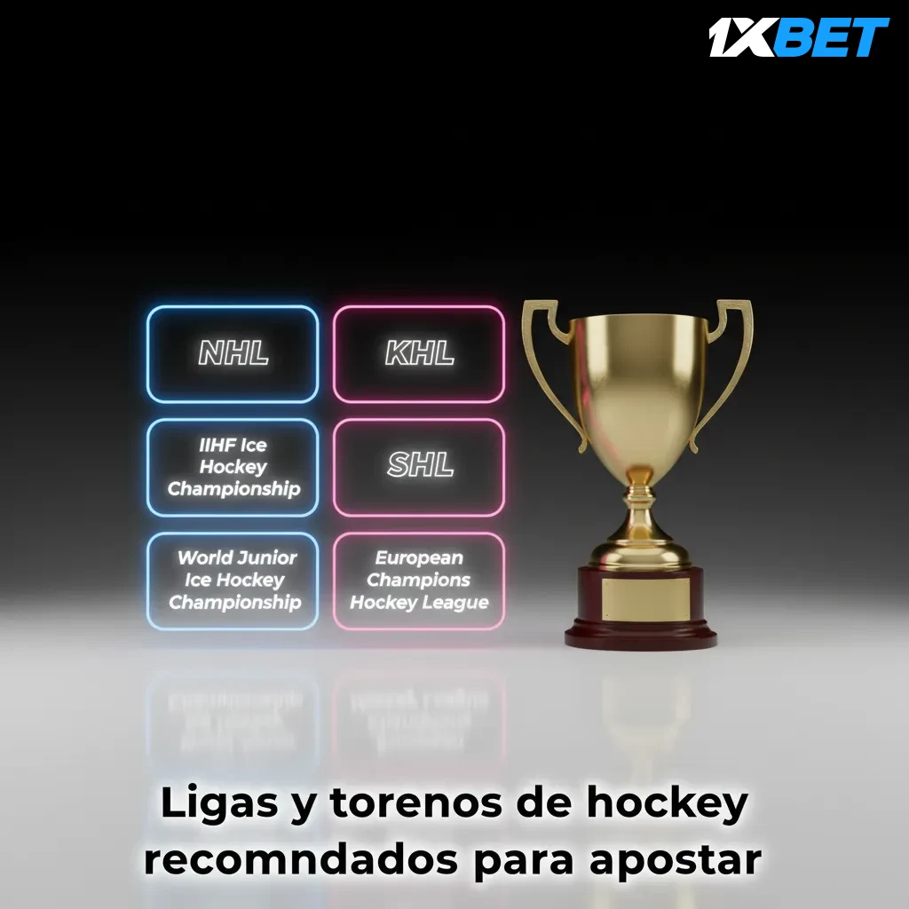 Infografía de ligas y torneos de hockey para apostar: NHL, KHL, SHL, Liiga, NL, DEL y Campeonato Mundial IIHF.