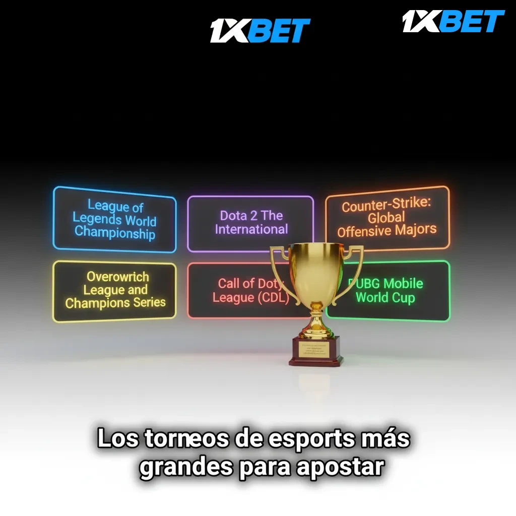 Tabla con torneos principales de CS2, Dota 2, LoL, Valorant, MLBB, StarCraft II y R6 para planificar apuestas.
