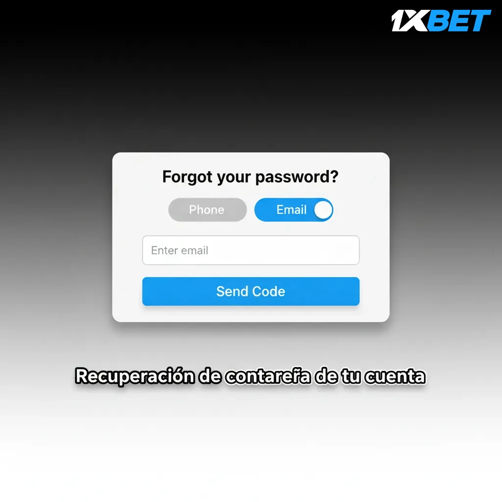Pantalla de recuperación de contraseña: botón Recuperar contraseña, opciones email/teléfono/chat y pasos para restablecer.