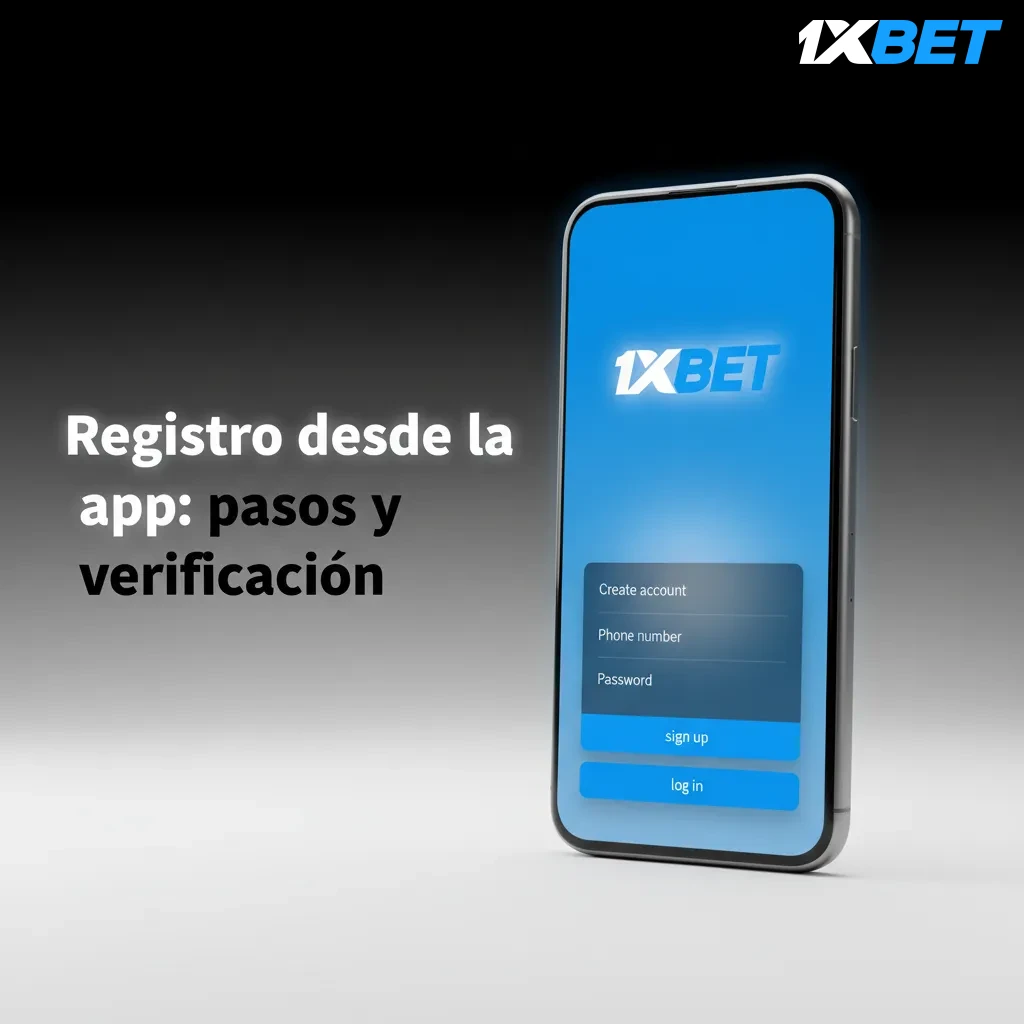 Infografía de la app con pasos de registro: elegir método, verificar cuenta, activar seguridad y hacer primer depósito.