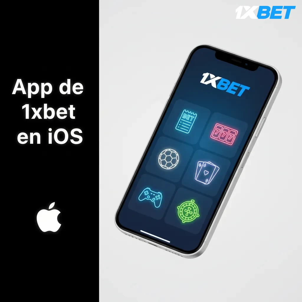 Pantallas de la app 1xbet en iOS para iPhone y iPad, con apuestas, estadísticas, casino y pagos. Requiere iOS 12+ y 200 MB.