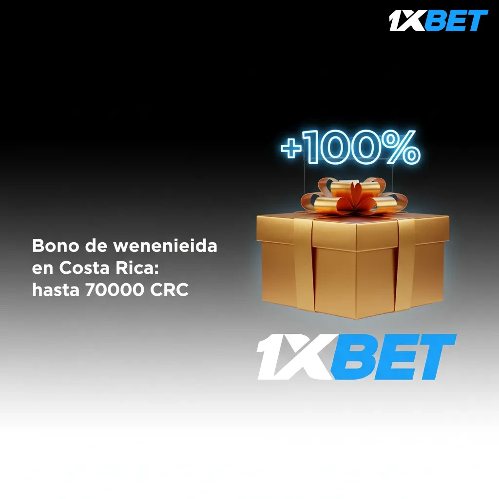 Banner 1xBet Costa Rica: bono de bienvenida deportes hasta 70000 CRC por primer depósito, sujeto a términos.