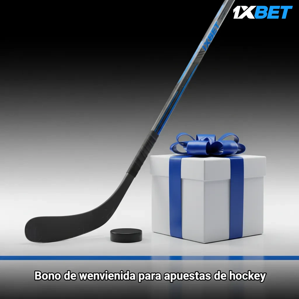Promoción de bono de bienvenida 1xBet para apuestas de hockey en Costa Rica; activa al registrarte y depositar.