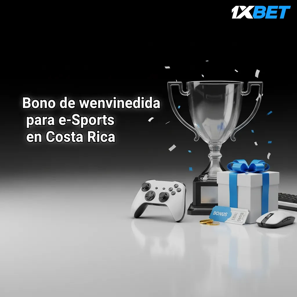 Banner de 1xBet: bono eSports en Costa Rica, hasta 70.000 CRC por primer depósito. Apuestas pre-partido y en vivo.