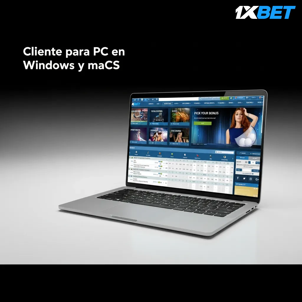 Interfaz del sitio de apuestas en Windows y macOS, accesible desde navegadores modernos sin instalar programas.
