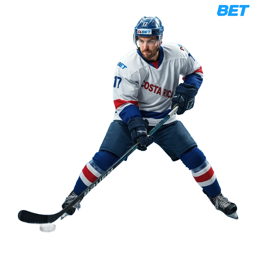 Guía de apuestas de hockey sobre hielo en Costa Rica con 1xbet: ligas, cuotas en vivo, cash out y estadísticas en web y app