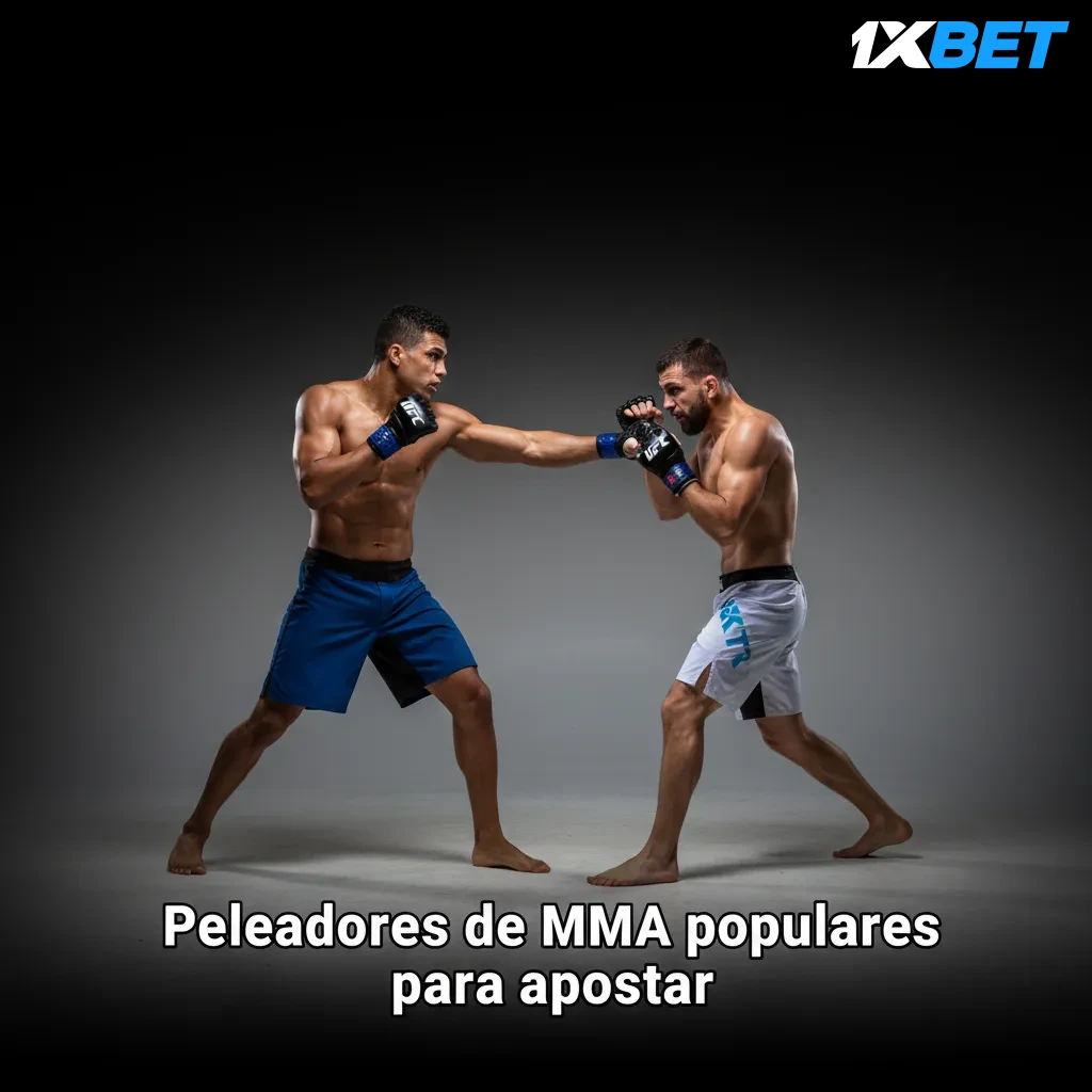 Gráfico de 1xBet con peleadores de MMA para apostar: Topuria, Pereira, Makhachev, O'Malley, Zhang Weili, Edwards, Shevchenko