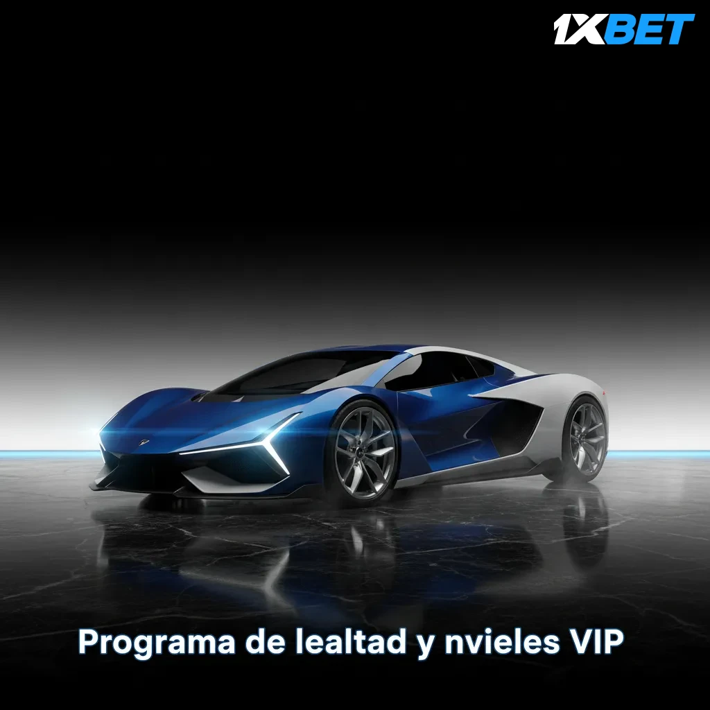 Infografía del programa VIP de 1xbet: 8 niveles, XP por apuestas en casino y deportes, cashback y recompensas crecientes.
