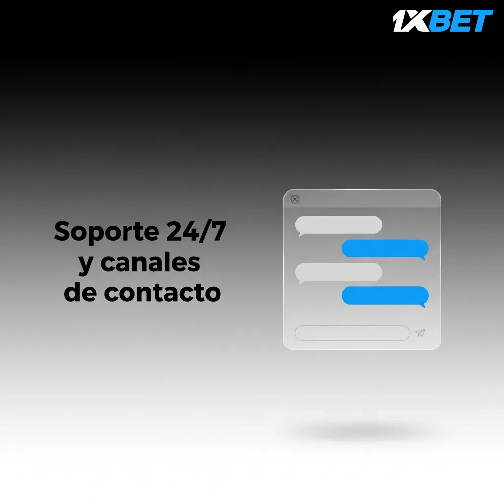 Soporte 24/7 en español de 1xBet: chat en vivo, emails support@1xbet.com y security@1xbet.com, X y Facebook.
