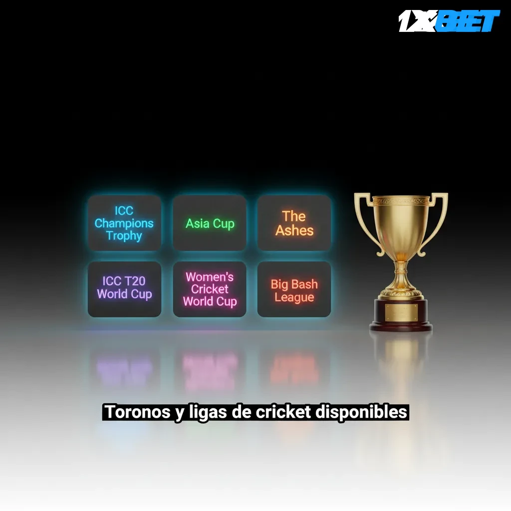 Torneos y ligas de cricket para apostar en Costa Rica: Mundial ODI, T20, The Ashes, IPL, BBL. Mercados y apuestas en vivo.