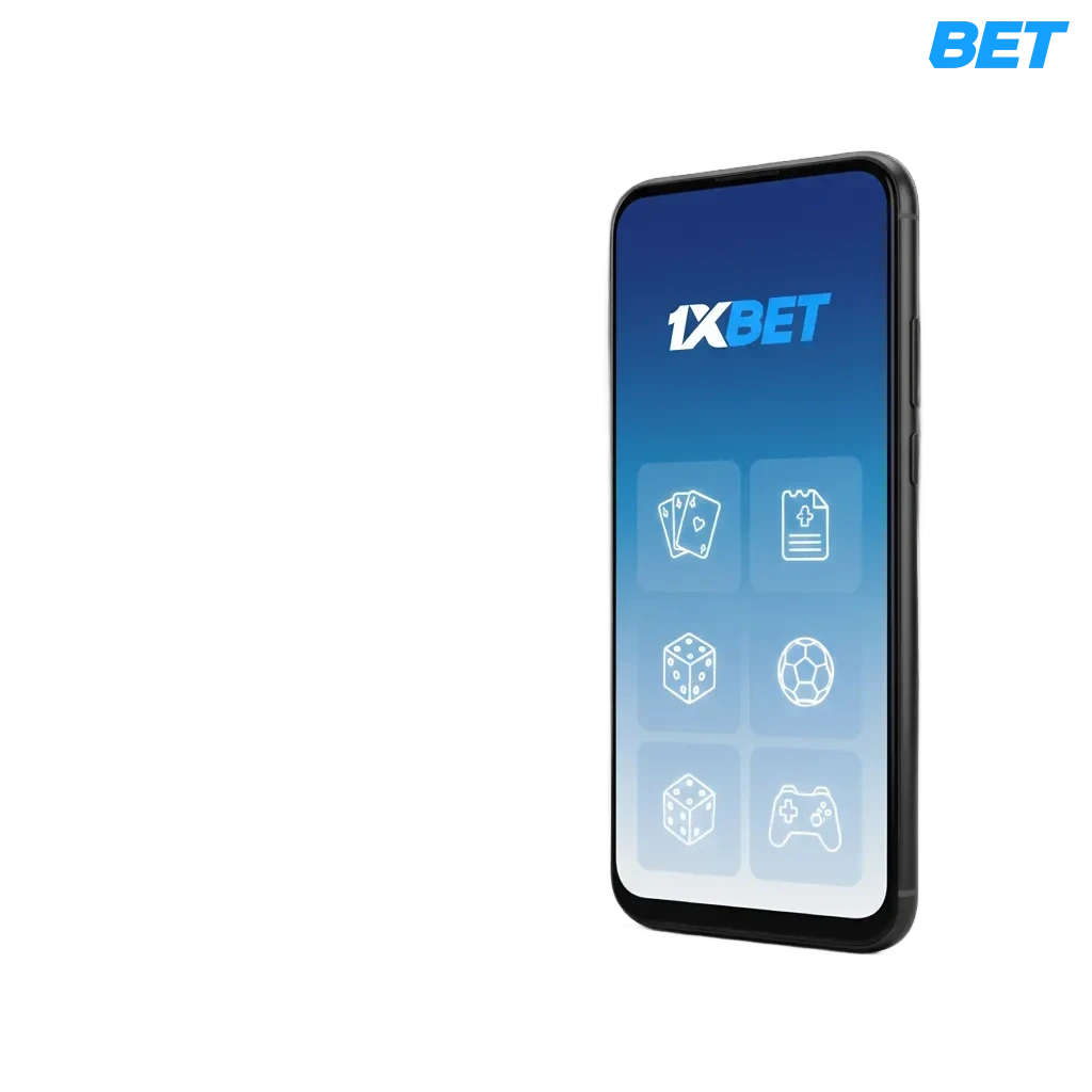 Pantalla de móvil Android con la app 1xBet, descarga gratis, apuestas y casino, guía de instalación y funciones