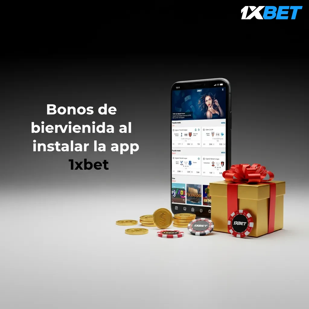 Banner de bienvenida de la app 1xbet: bono 100% hasta 70.000 CRC en deportes y casino, giros gratis. Aplican términos.