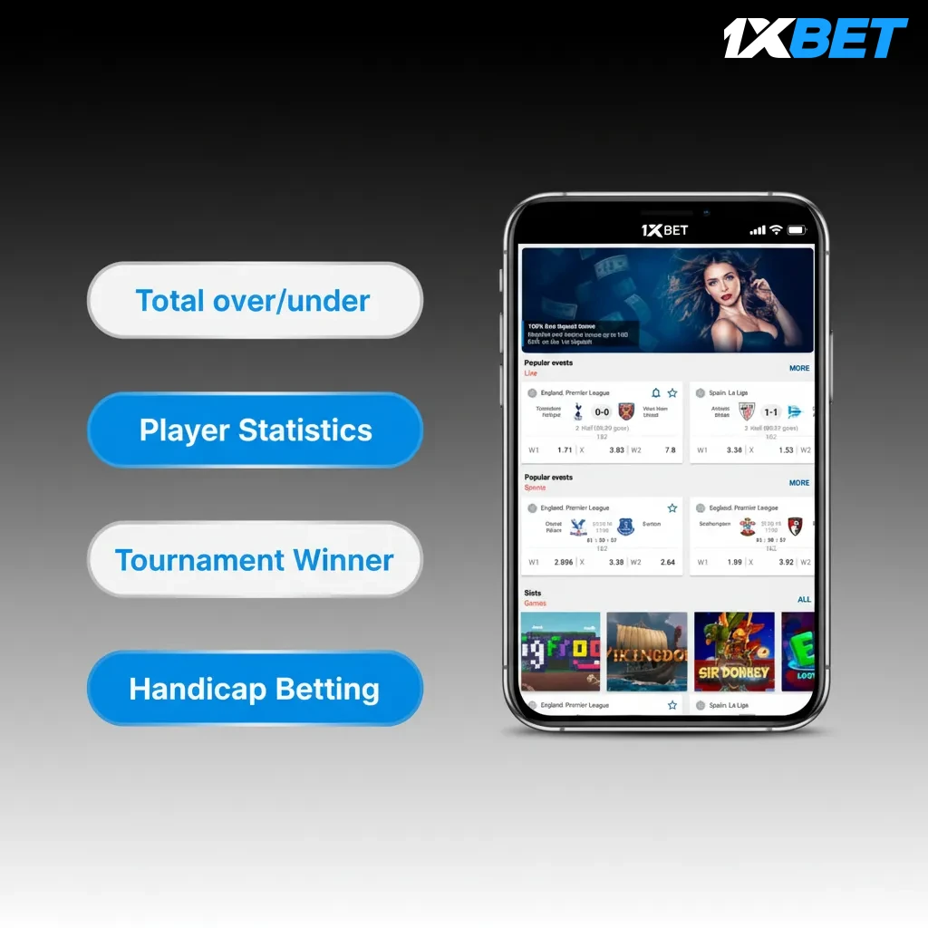 1xbet: tipos de apuestas: simple, combinada, sistema, en vivo, hándicap asiático, más/menos, doble oportunidad