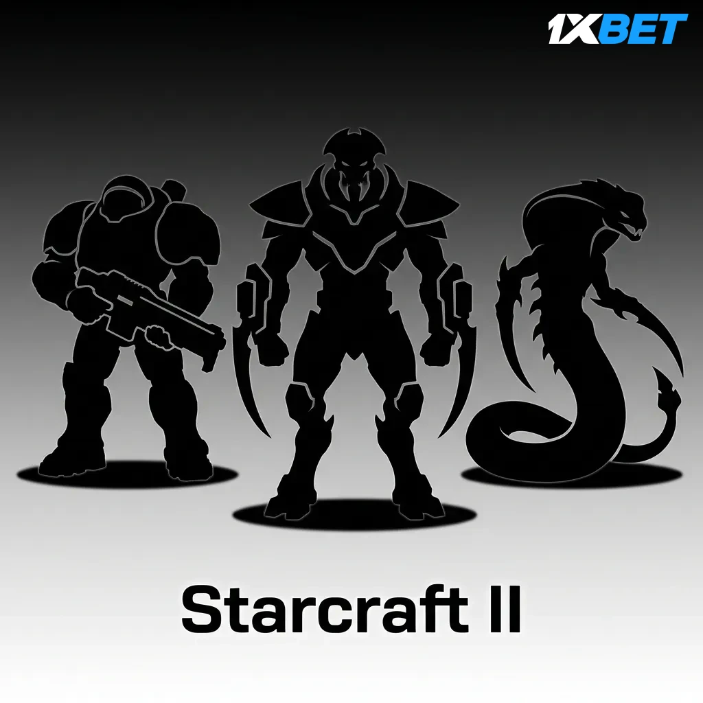 Starcraft II competitive gaming with futuristic battle scene showing strategic real-time gameplay between opposing forces