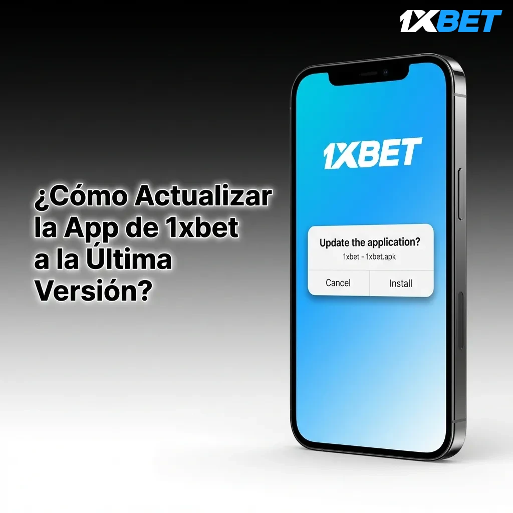 1xbet app update screen showing manual update button and download progress bar on smartphone interface