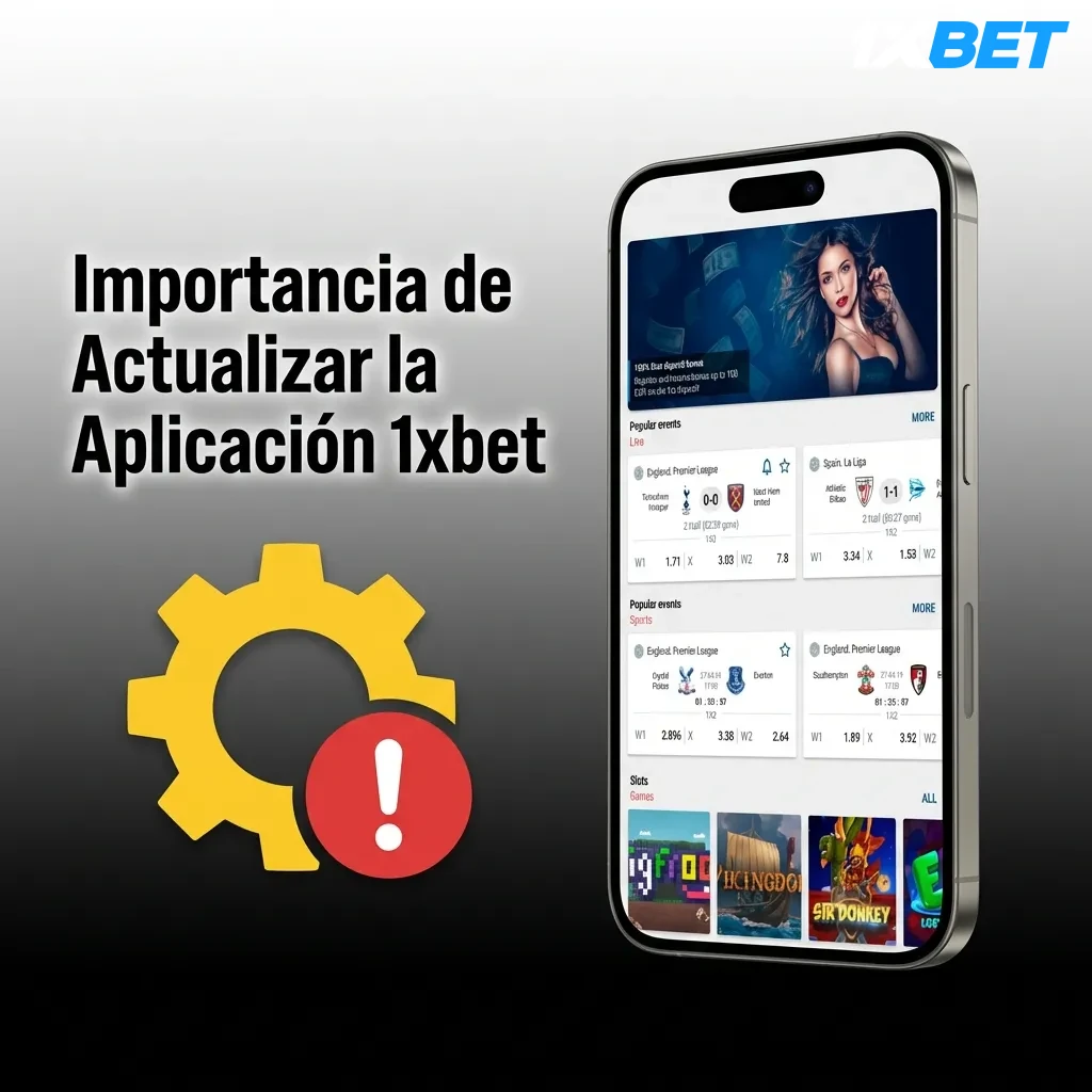 1xbet app update screen showing security patches, faster loading, and compatibility improvements for mobile devices