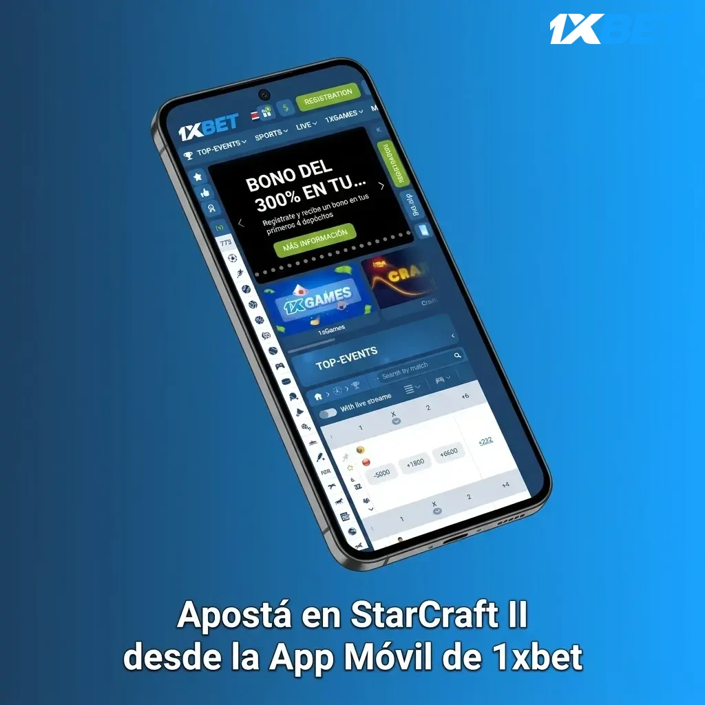 App móvil 1xbet para apostar en StarCraft II en tiempo real desde Android o iOS