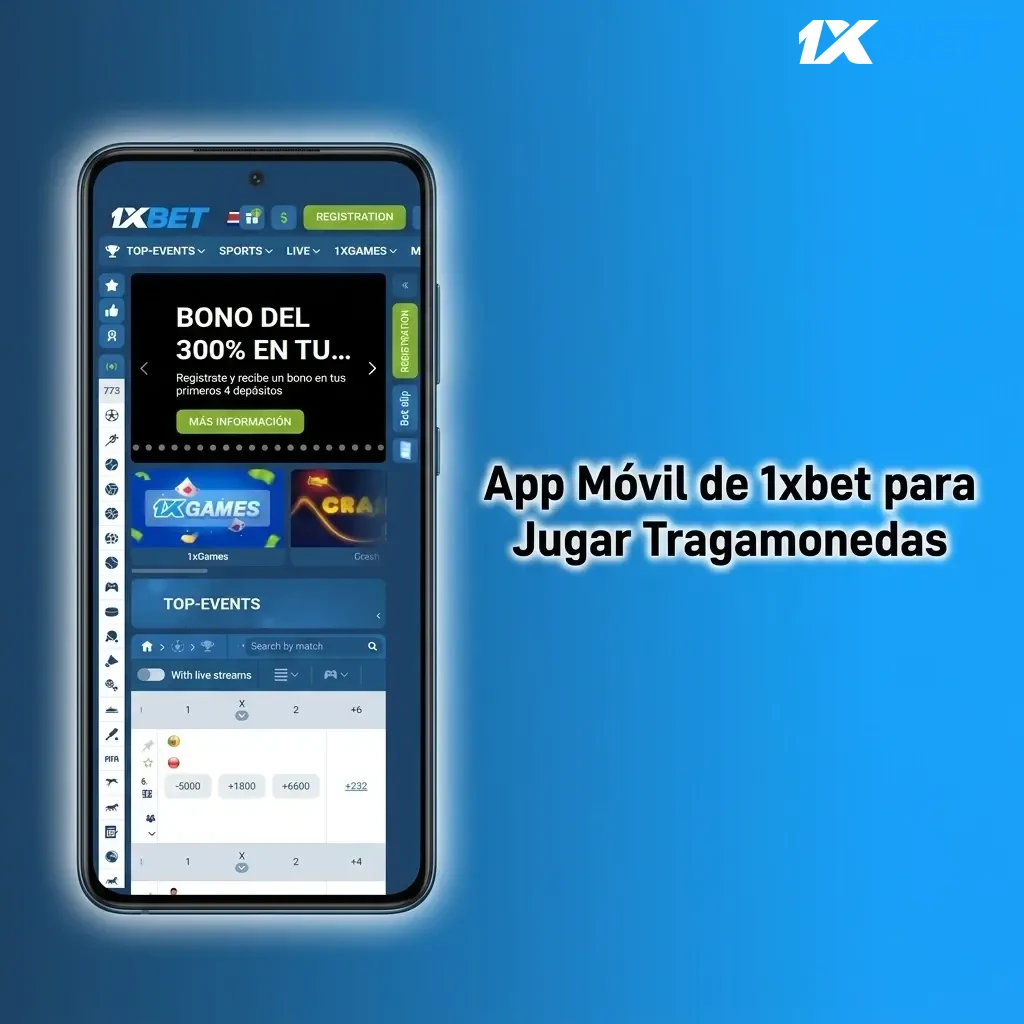 App móvil de 1xbet para jugar tragamonedas en Costa Rica desde Android, iOS o navegador móvil
