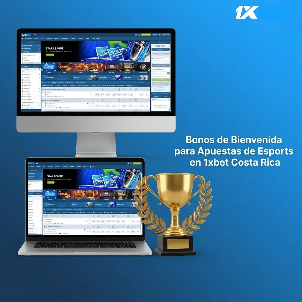 Bonos de bienvenida 1xbet Costa Rica: 100% hasta 98,000 CRC en esports y casino con giros gratis