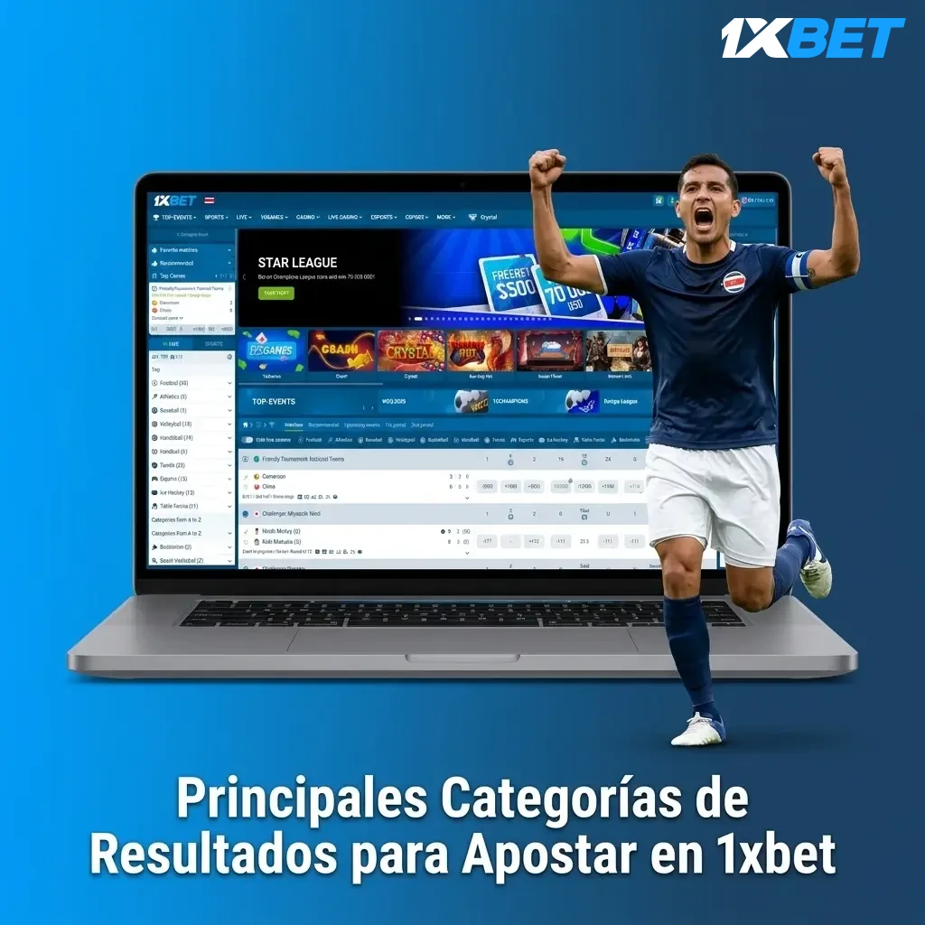 Categorías de resultados en 1xbet: 1X2, handicap, totales, marcador exacto y BTTS explicadas